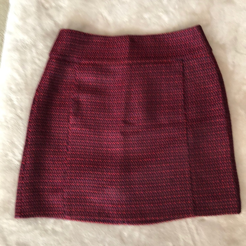 Skirt, Loft brand red/black/purple, Sz 8